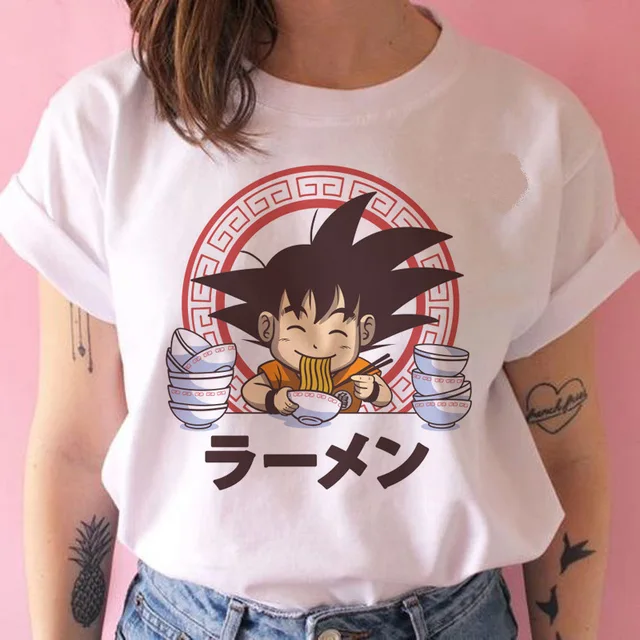 New Anime Dragon Ball Kawaii Funny Woman T-shirts Cartoon Shirt Harajuku T-shirt Ullzang Graphic Tshirt Fashion Top Tees Female 26