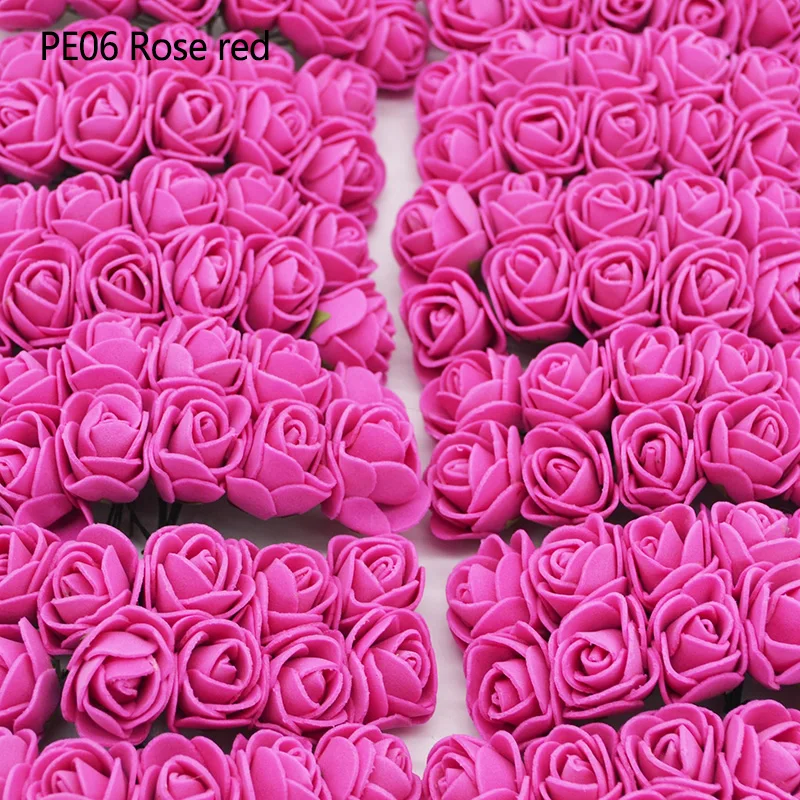 36/72/144 шт. 2 см искусственные розы PE Поролоновый букет цветов для Baby Shower или для вечеринки по случаю дома Свадебные украшения DIY ВЕНОК в форме искусственных цветов - Цвет: PE06