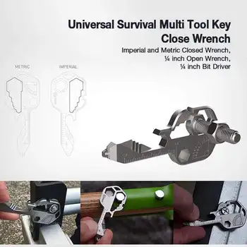 

24-in-1 Multi-Tool Key Multi Pocket Tool Keyring Key Ring Spanner Hex Wrench Multipurpose Camp Survive Outdoor Hike Tools