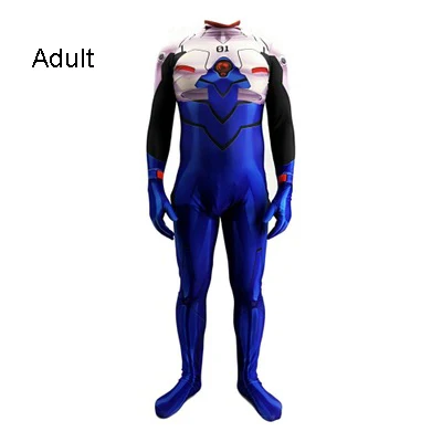 Синий Аниме EVA Plugsuit Косплей Костюм Икари Синдзи зентай боди костюм комбинезоны - Цвет: Синий
