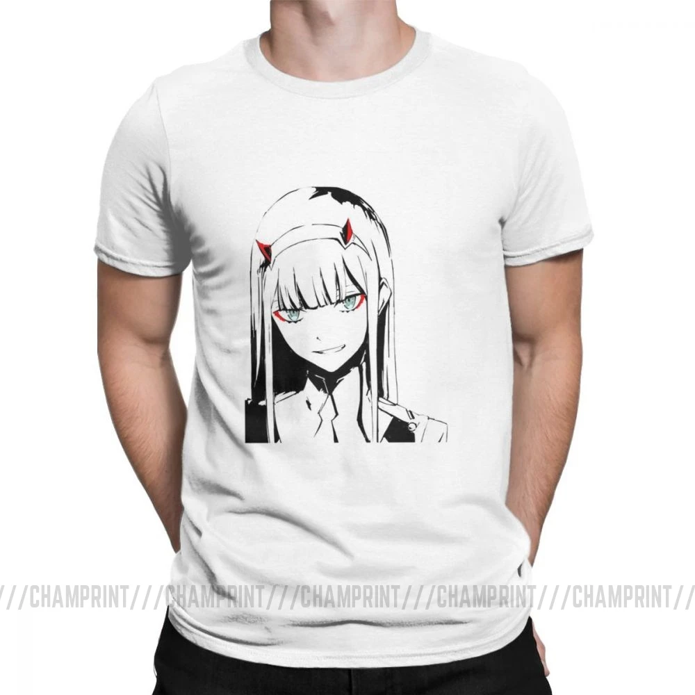 Крутая футболка Zero Two Darling In The Franxx Movie, футболка для мужчин, хлопок, футболки смешного размера плюс, топы, Новое поступление одежда - Цвет: Белый