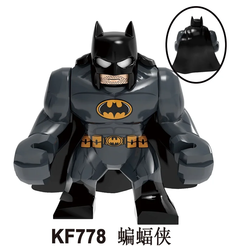 KF778 20Pcs No Box 20 шт.,, строительные блоки большого размера, Серия Супермен, Бэтмен, Тор, Росомаха, Черная пантера, флэш-игрушки для детей KF6077 - Цвет: KF778 20Pcs No Box