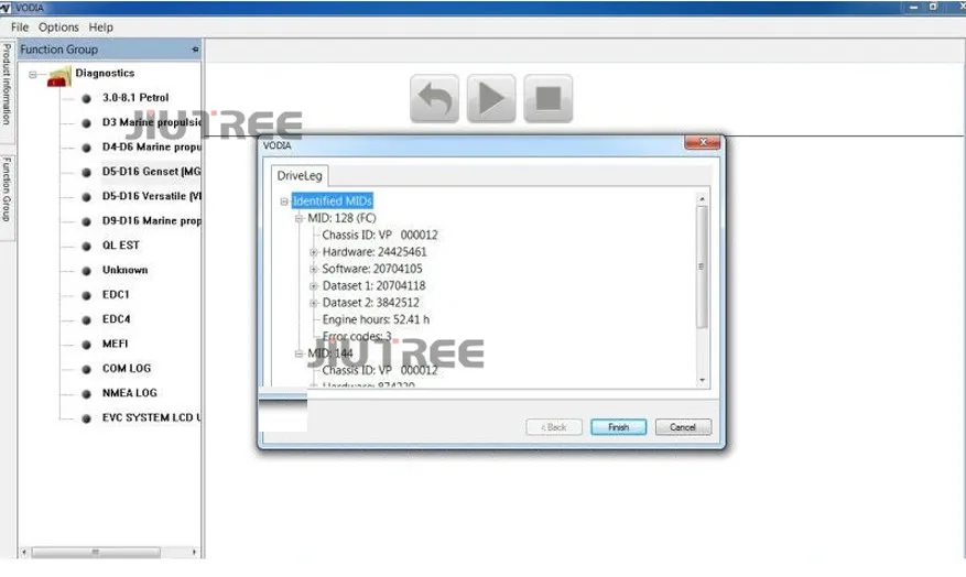 JIUTREE VODIA5 диагностическое программное обеспечение для Volvo Penta промышленных и морских двигателей