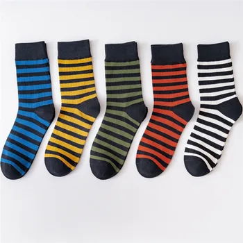 

10pairs/lot Fashion street cool boy girl socks black yellow stripe style sock rock roll hip hop men women cotton high quality