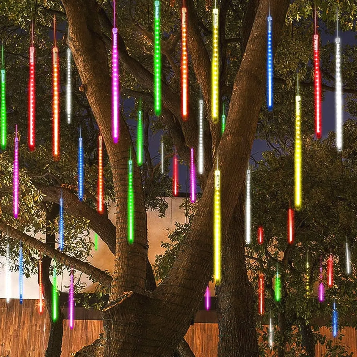 Водонепроницаемая светодиодная гирлянда для метеоритного душа 30 см/50 см вилка ЕС/США 8 трубок уличное