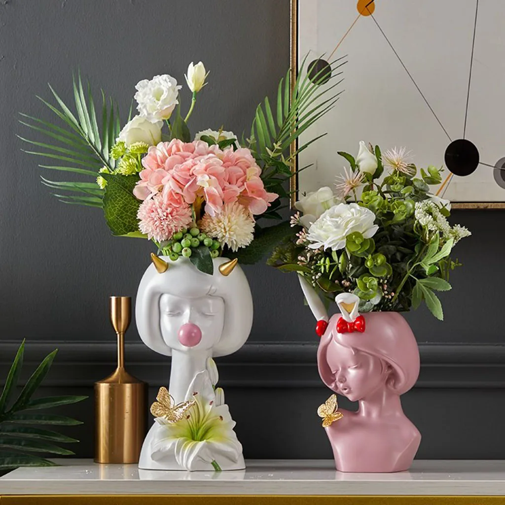 Resin Flower Pot Flowers Holder Planter Succulent Plant Pots Dry Vase Saucers Girls Home Garden Desktop Decor | Дом и сад