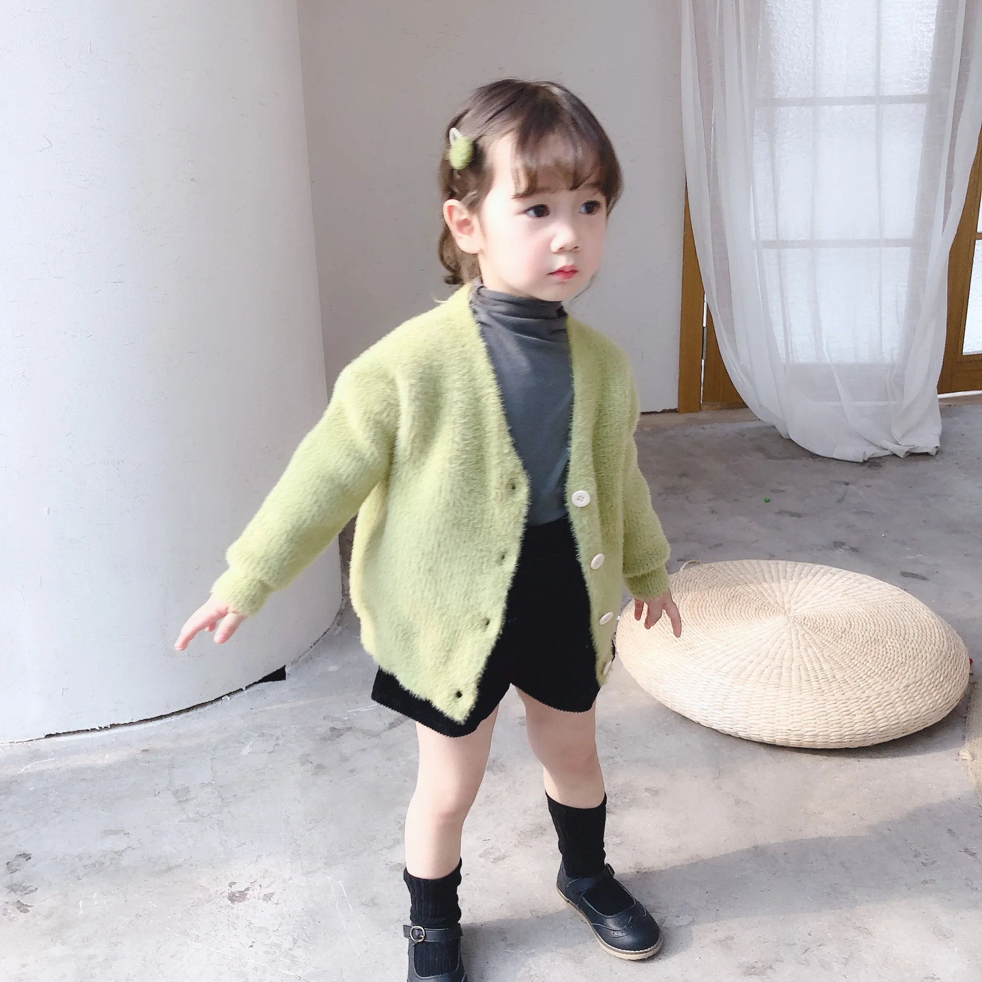 Теплый кардиган-пальто для детей 1-6 лет, пальто, вязаные свитера для маленьких девочек, куртки, детская верхняя одежда
