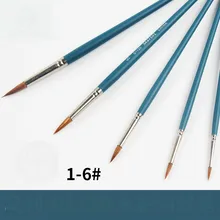 6 шт./компл. искусство тонкая Кисть ручка масляная акварель гуашь Краски ing комиксов Краски щетка для волос ласки Краски ing кисти товары для рукоделия