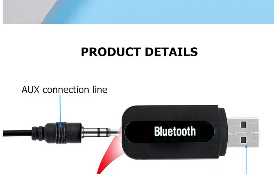 Беспроводной usb-адаптер Bluetooth приемник A2DP ключ стерео музыкальный аудио приемник 3,5 мм разъем для автомобиля AUX Android/IOS мобильный телефон