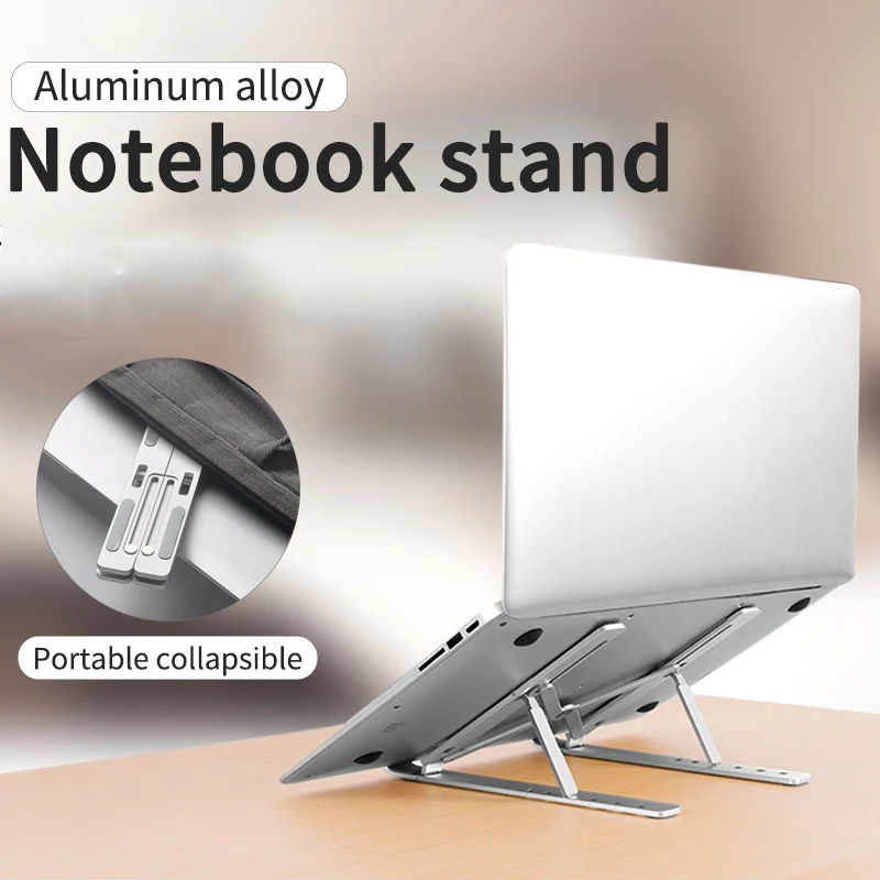 Carts /& Stands Office Desk Notebook Tablet Bracket,Aluminum Alloy Foldable Portable Radiator Laptop Storage Bracket Color : Silver