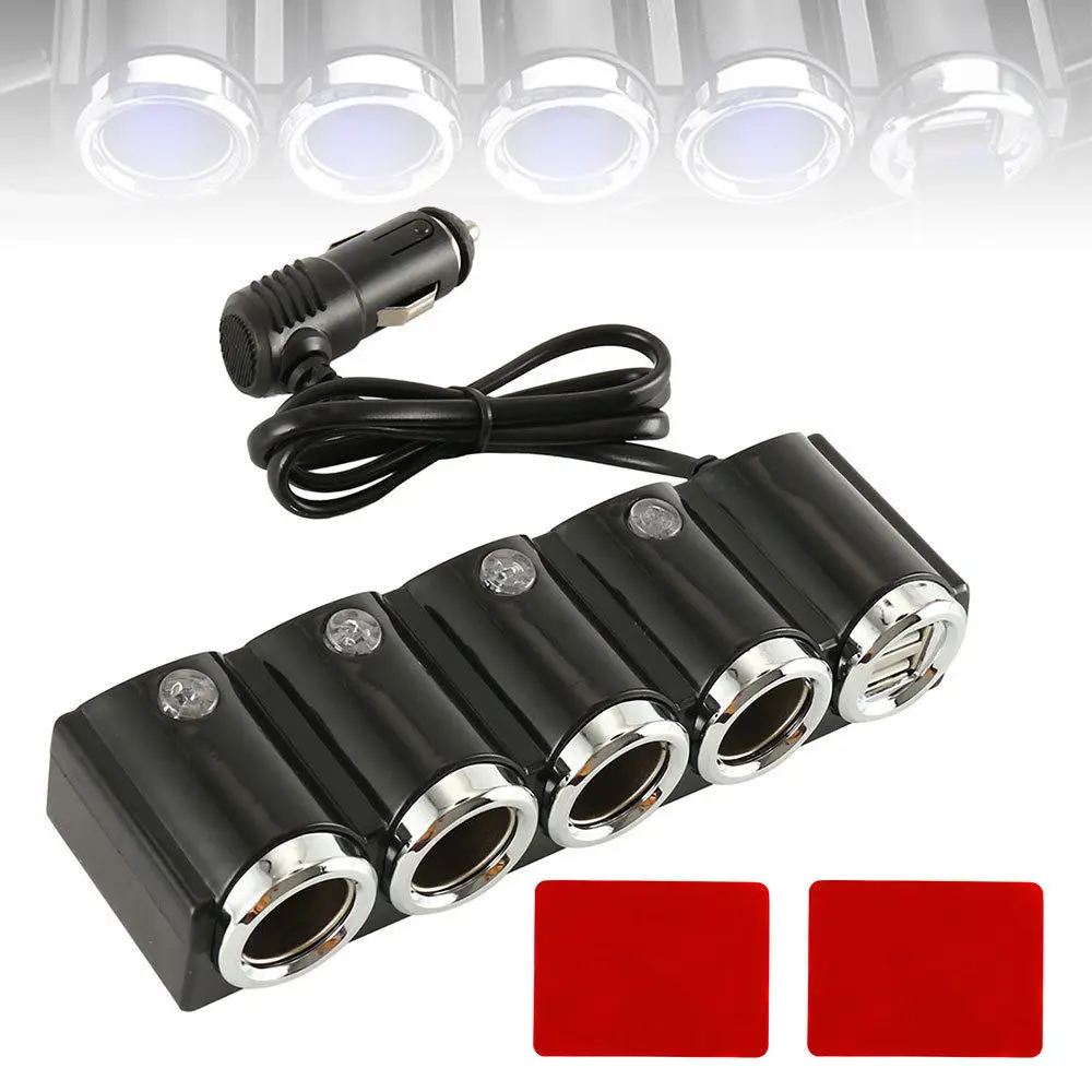 DC12V/24V USB Car Charger 4 Way Auto Cigarette Lighter Socket Splitter Power Adapter for phone car accessaries LN | Мобильные