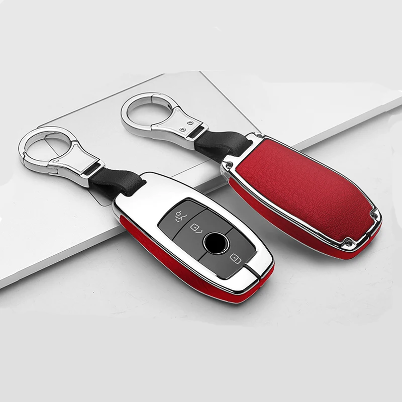 High Quality Leather Zinc Alloy Car Key Case Cover shell For Mercedes Benz EClass W203 W204 W205 W213 E200 E260 E300 E320 GLS450 |