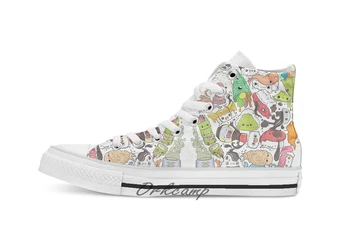 

Sushi Bar The point of Nori turn Custom Casual High Top lace-up Canvas shoes sneakers Drop shipping