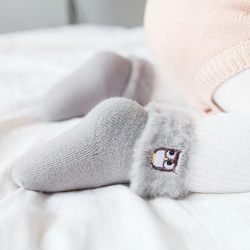 Носки для маленьких девочек и мальчиков детские носки с вышивкой панды и животных для новорожденных плотные зимние теплые плюшевые носки для младенцев, милые подарки, новинка