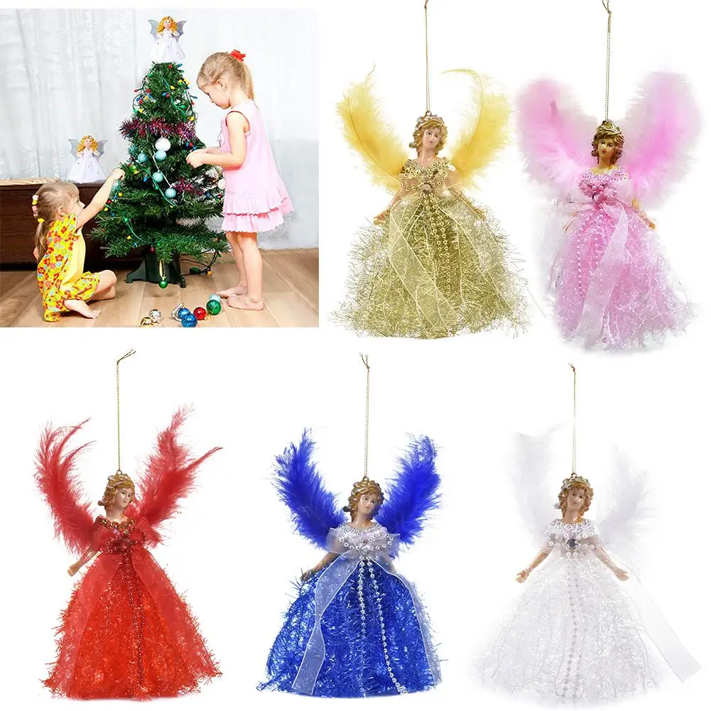 Mini Angel Christmas Tree Topper, White 7 In Light Angel Treetop With