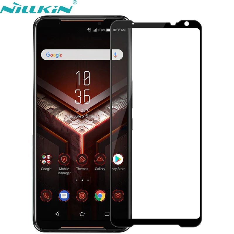 Закаленное стекло для ASUS ROG Phone II NILLKIN CP+ Pro 2.5D полностью покрытый протектор экрана для Asus ROG 2 стеклянная пленка - Цвет: Черный