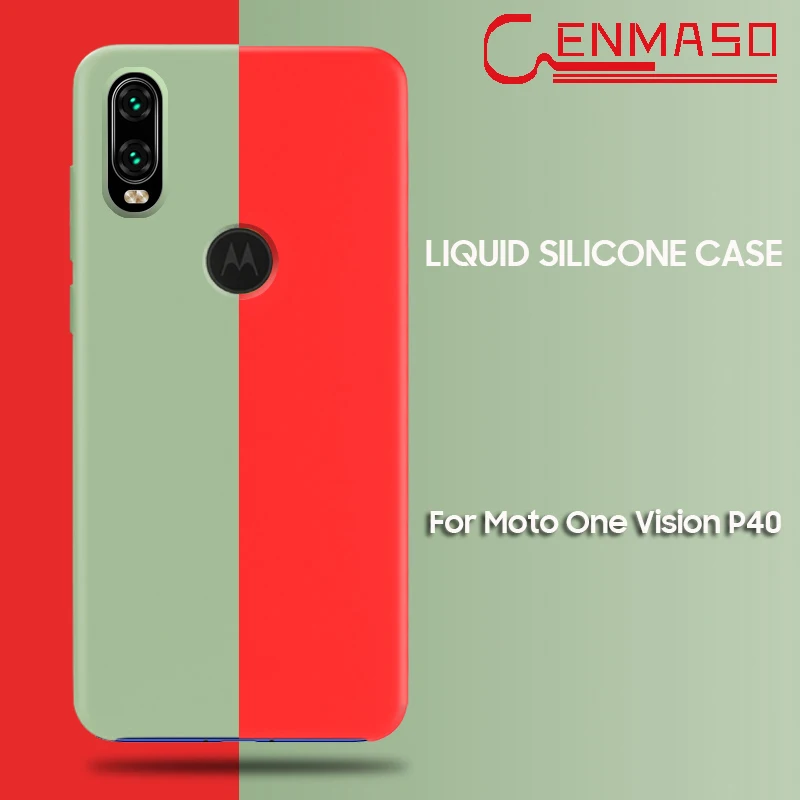 Для Motorola Moto One Vision P40 задняя крышка мягкий жидкий силиконовый Fundas полные Чехлы оболочка для Motorola Moto P40 противоударный чехол