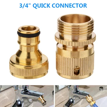 

Male Female Hose Connector 3/4" Thread Quick Connector Faucet Brass Quick Coupling Garden Tap Adapter