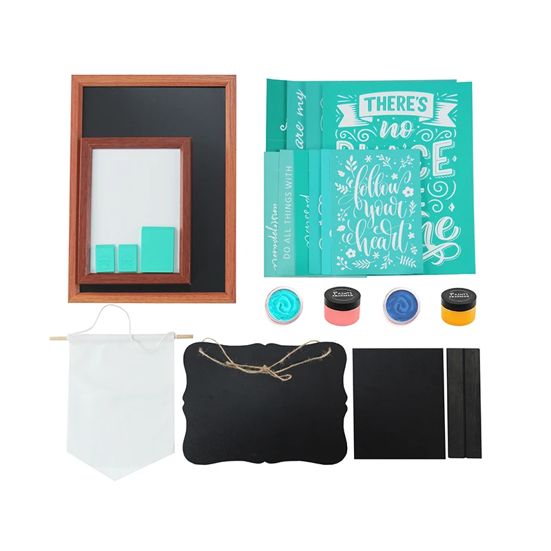 

Paints Transfer Kit Chalk CoutureLayering Stencils For Painting Reusable Washable Silkscreen Self Adhesive Transfers DIY Tools