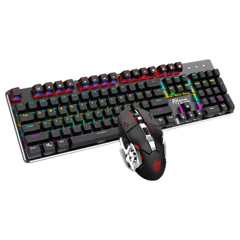 

20% 104 Keys Keyboard Mouse Set Backlight Games Mechanical Wireless Keyboard With + 3600DPI Mouse Mice Ergonomic Keyboards