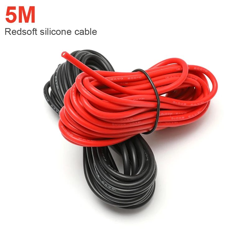 High quality DIY silicone wire 8AWG10AWG12AWG 14AWG 16AWG 18AWG 20AWG 22AWG 24AWG 26AWG silicone wire 5m red 5m black