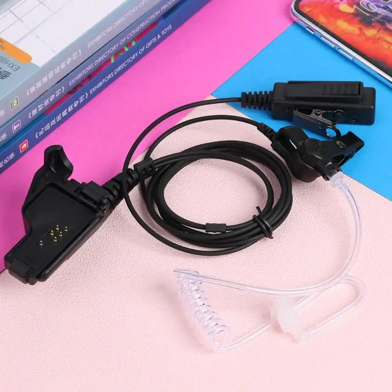 Covert Clear Acoustic Tube Earpiece Headset with In-line PTT Mic for Motorola HT1000 XTS3000 Walkie Talkie Radio Accessories