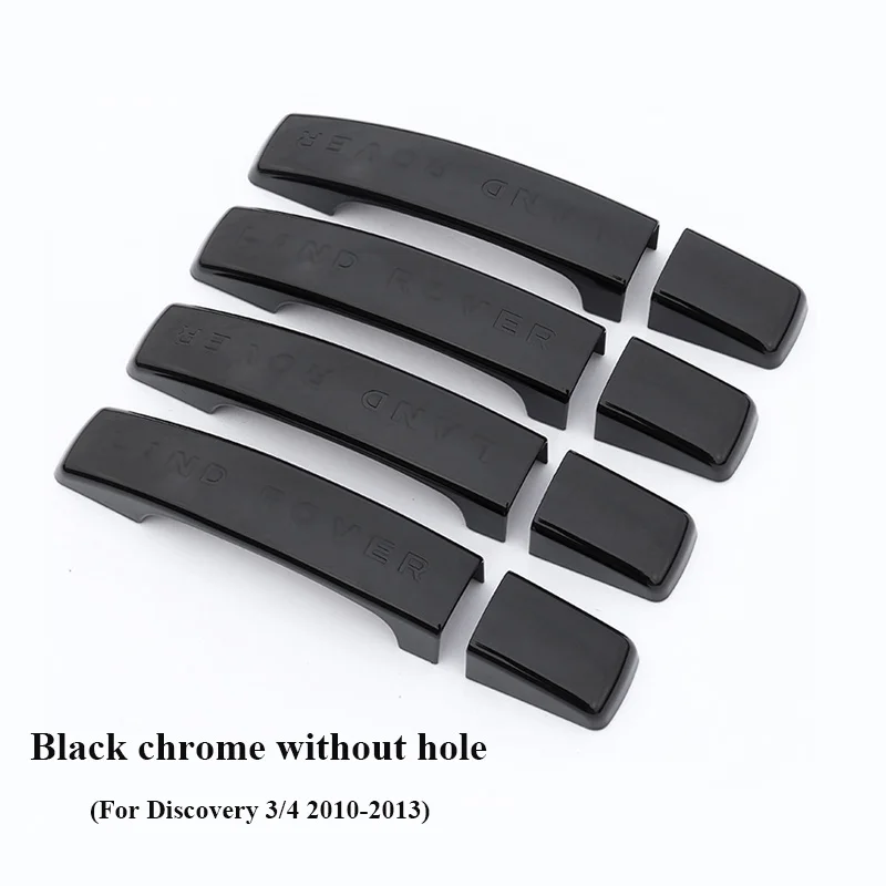 8Pcs of Silver/Black/Mirror Chrome Car Door Handle Cover Trim Sticker For Land Rover Discovery 3 For Discovery 4 LR4 2010 - Цвет: Black without hole