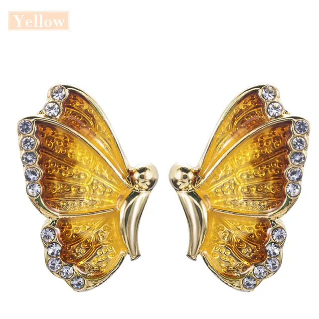 New Fashion Rose Leaf Flower Ear Stud Cuff Earring Lady Gold Pink  Women Jewelry Pendientes Princesas Boucle D'oreille Cristal ED185