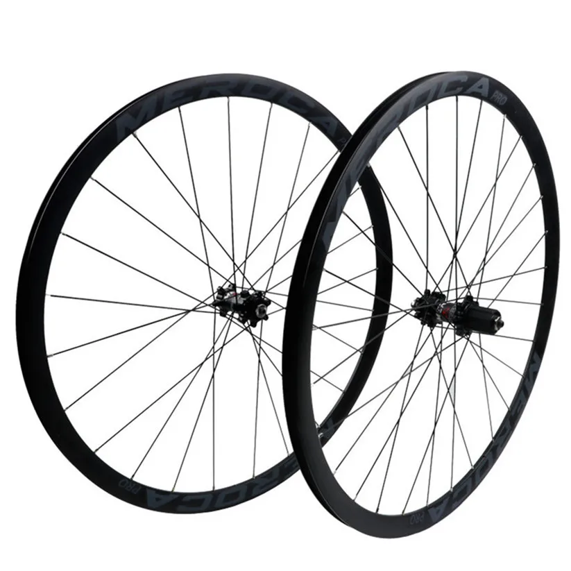 

MEROCA PRO Road Bike Wheel set Disc Brake Front 24 Rear 28 Holes Straight Pull 700C bicycle 4 Bearing Wheels