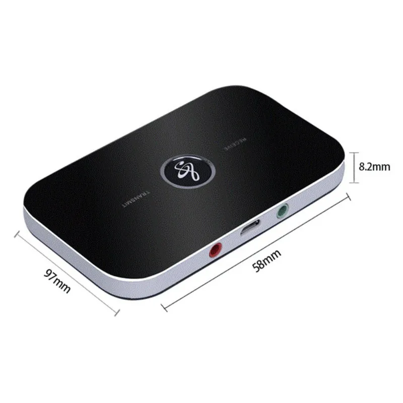 High quality 2 In 1 Bluetooth Transmitter Receiver 3.5mm Aux Wireless Stereo Audio Adapter Black Bluetooth 4.1Faster Hote