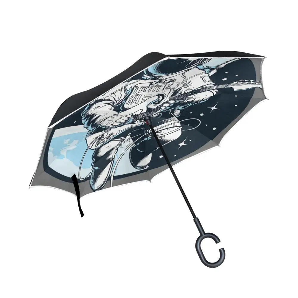 

Susino Fly In The Sky Car Umbrella For Women Upside Down Stick Umbrella Windproof Black Reverse Umbrella With C-Hook Handle