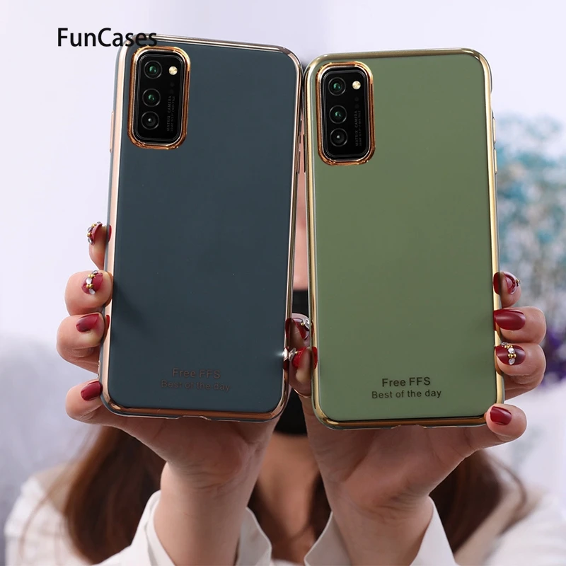 Green Soft TPU For Huawei Telofon Huawei telefoon 8 Honor V30 P20 Lite 2019 P40 Pro P30 X10 7 Max V20 Grid Case & Covers| -