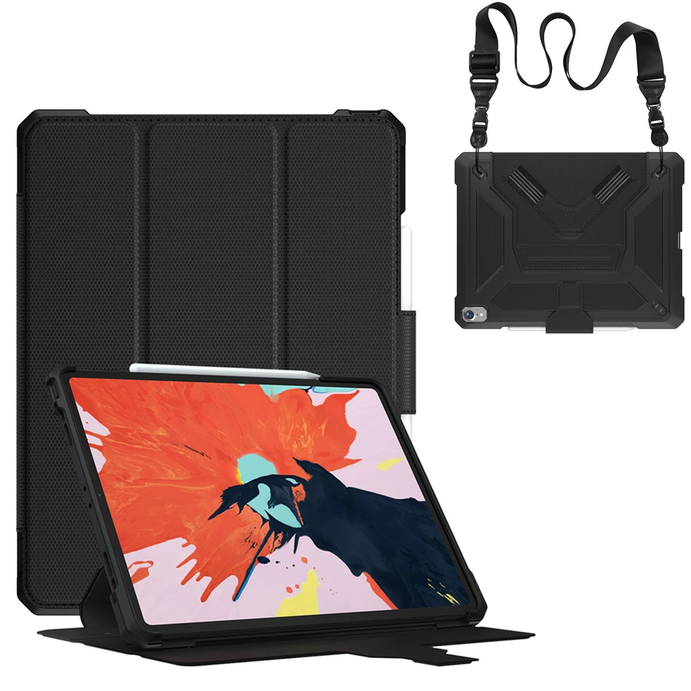 Ударопрочный чехол для Apple iPad Pro 12,9 дюймов умный чехол карандаш держатель и плечевой ремень защитные аксессуары для детей KTZ
