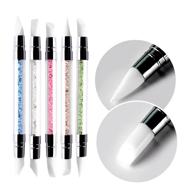 5pcs Dual ended Silicone 2 Ways Nail Art Sculpture Pen DIY Glitter