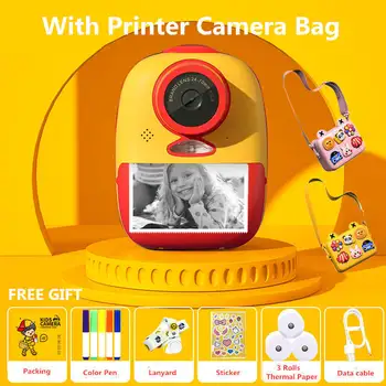 

Cute Printer Camera Kid HD Instant Thermal Printer Camera with Camera Bag Outdoor Photography for Child Gift DIY Sticker Photo