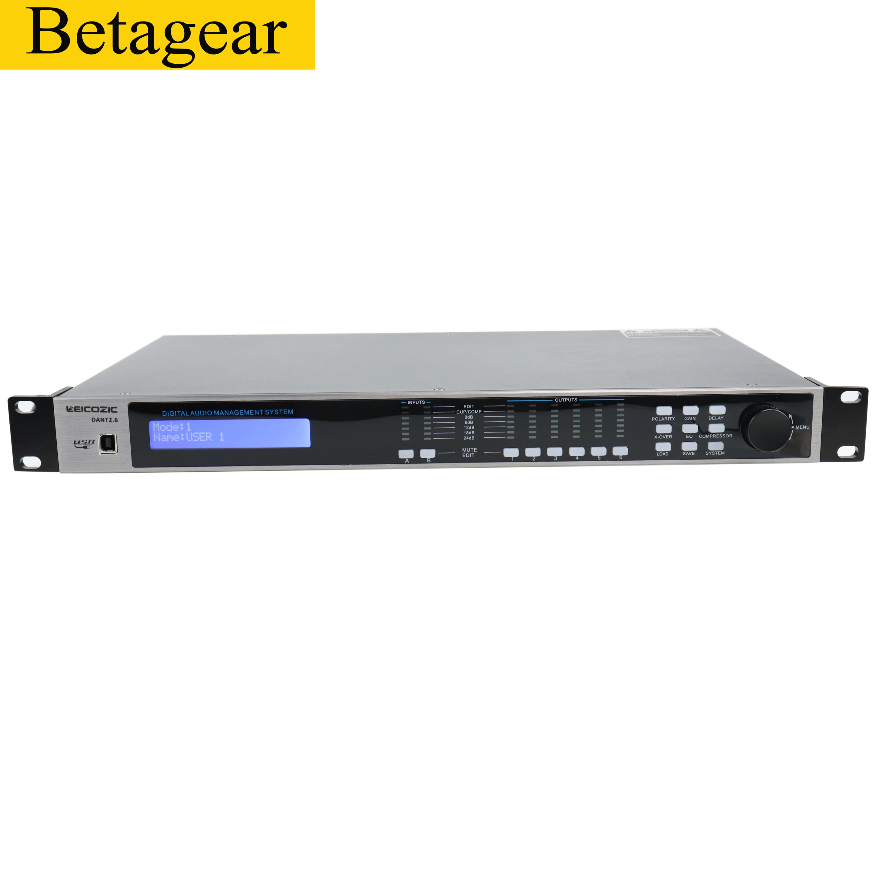 

DANT2.6 2in 6out Processor with pc software control,32-bit DSP,RS232,RS485 interface USB Digital DSP Processors Speaker
