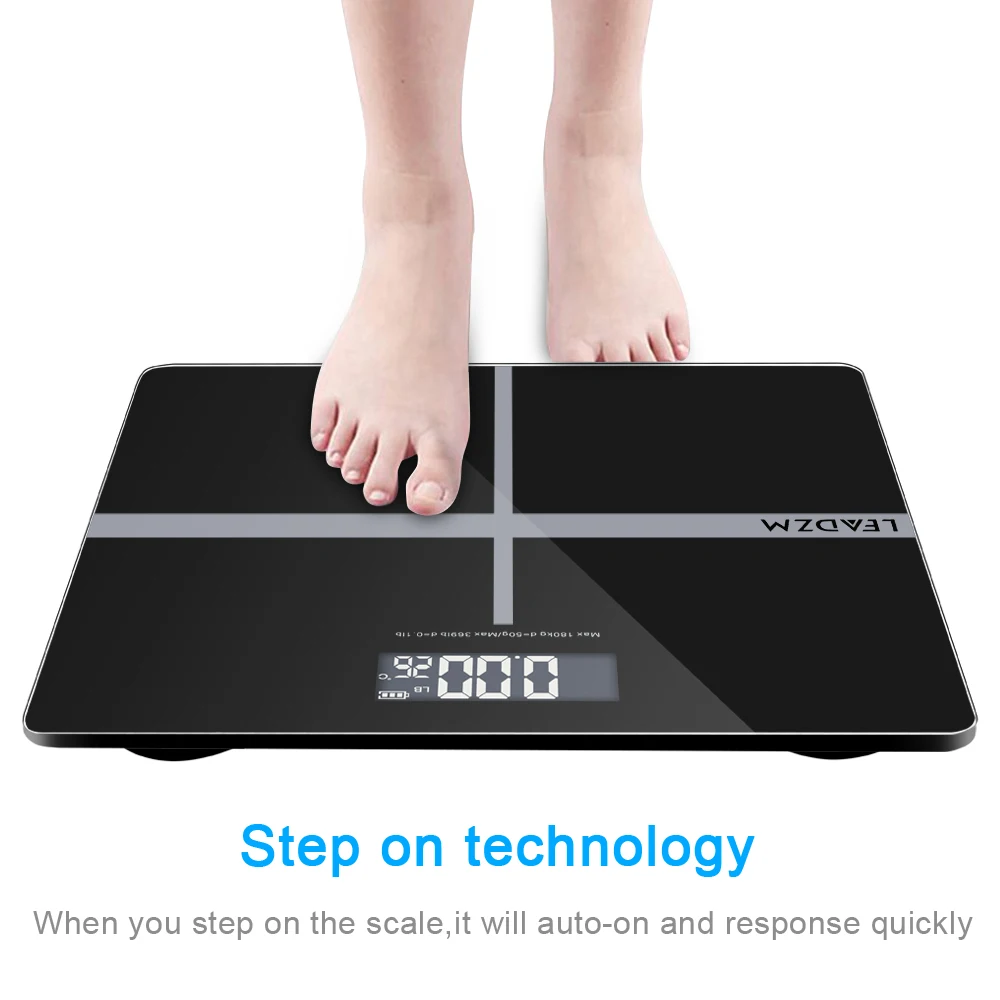 

LEADZM 28cm 180Kg/50g Personal Weighing Bathroom Scale Unit Switchable Bathroom Scale HFing