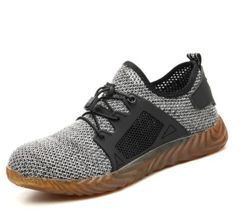 Safety shoes grey Дропшиппинг, непромокаемая обувь для мужчин и женщин, воздухозащитные сапоги со стальным носком, прокалываемые кроссовки, дышащая Рабочая обувь - Цвет: Safety shoes grey