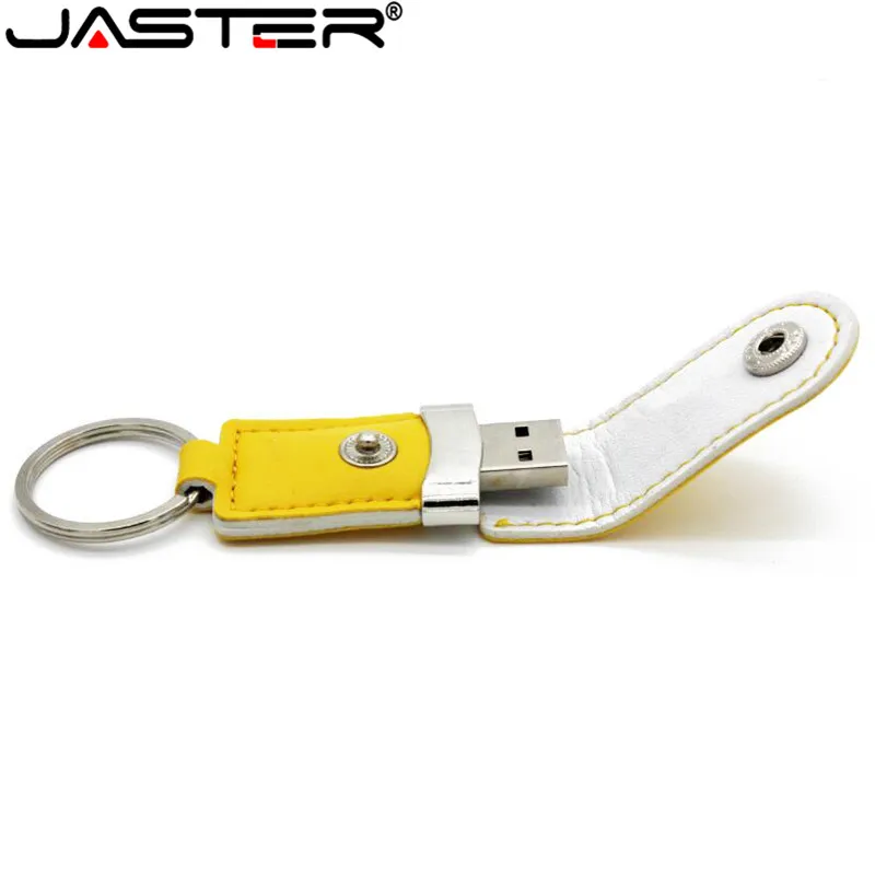 JASTER usb флеш-накопитель, кожаный и металлический брелок и ручка-накопитель, модный креативный usb 2,0, флешка 8 Гб 16 Гб памяти U диск