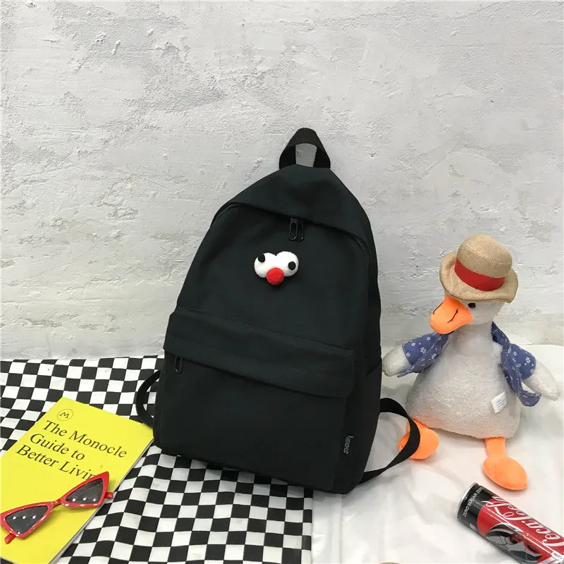 Black Red Милые женские холщовые брюки в Корейском стиле сумки для колледжа и школы для девочек-подростков книжная Сумка Женский походный рюкзак Mochilas Новинка - Цвет: Black Red