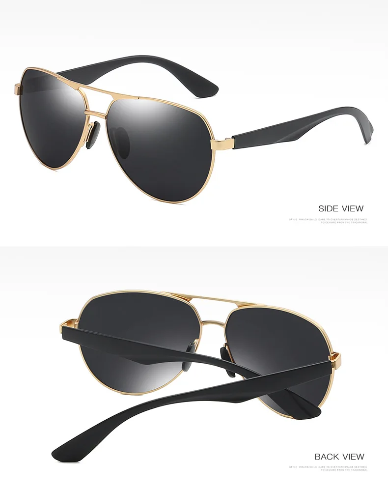Ruosyling ультралегкие TR90 мужские солнцезащитные очки Классические Металлические поляризованные уличные темные очки УФ 400 матовые черные итальянские солнцезащитные очки