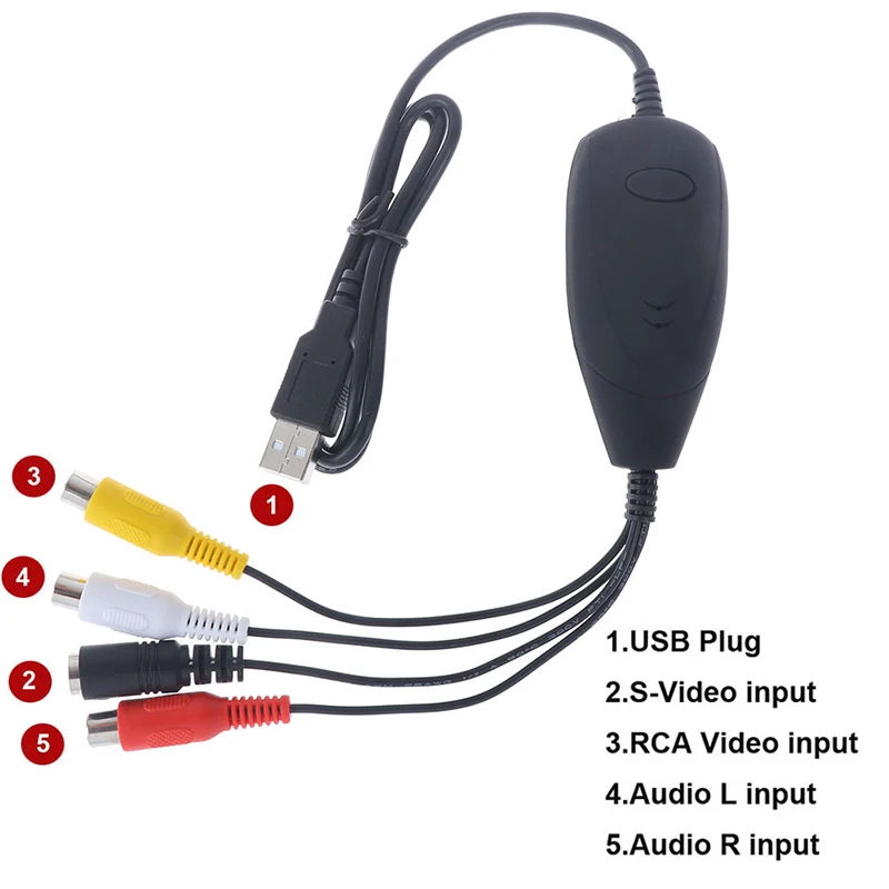 USB2.0 аудио видео Захват конвертирует Аналоговое видео из VHS, Hi8, все видеокамеры, dvd-плеер, спутниковое телевидение