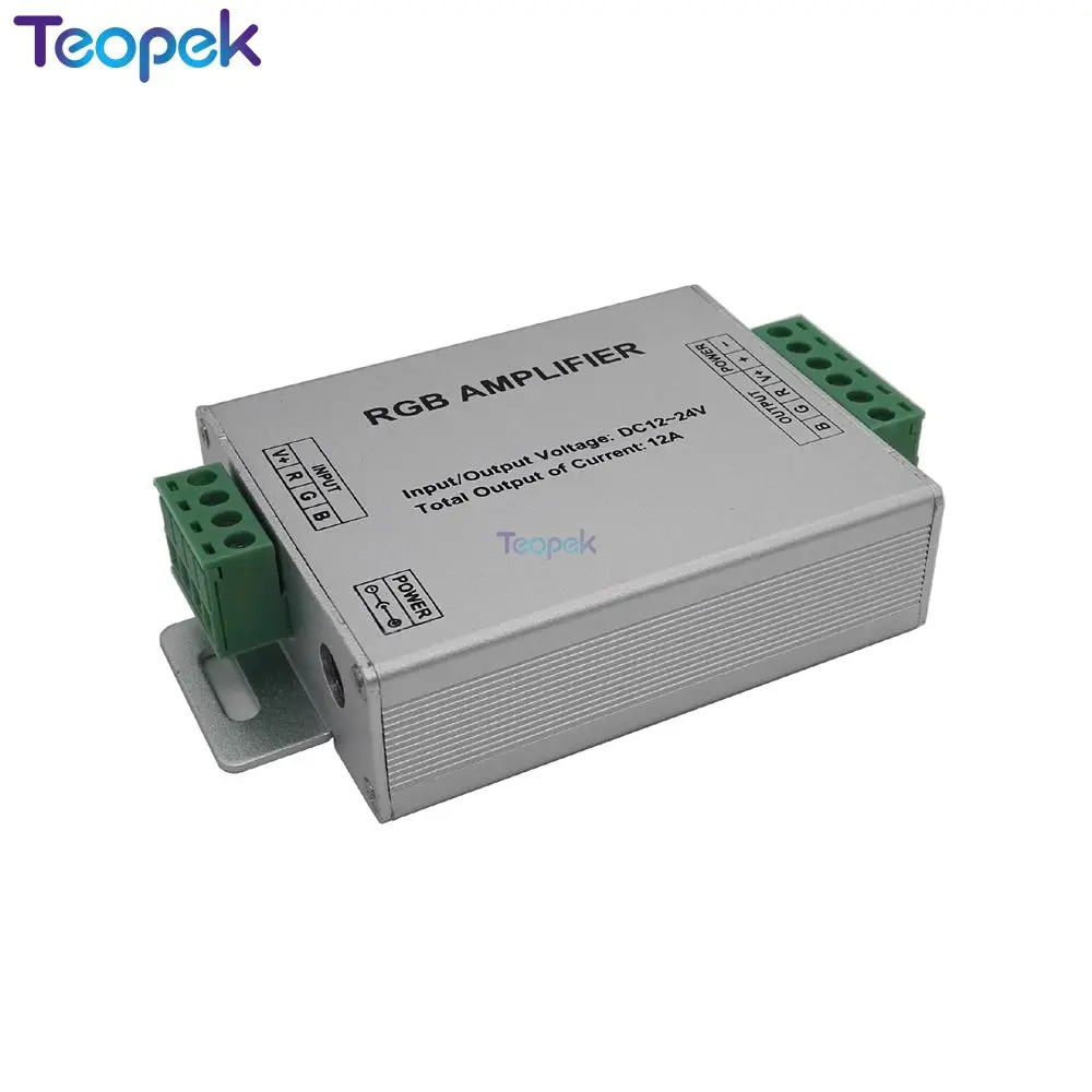 RGB усилитель повторитель Алюминиевый Чехол контроллер DC12-24V 12A для SMD 3528 5050 RGB Светодиодная лента светильник контроллер консоли