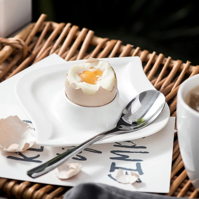 Ceramic Egg Cup With Plate, Soft Boiled Egg Cup 