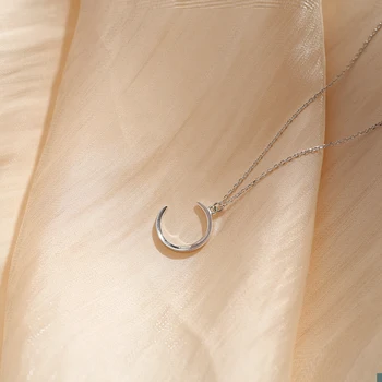 

New Hot 925 sterling silver pendant moon necklace best friend retro fresh wild Harajuku clavicle custom necklace fashion gift