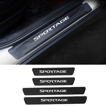 

4pcs PU Carbon fiber Door Sill Scuff Plate Guards Sticker Protector for KIA Sportage 3 4 QL 2009-2017 2018 2019 2020 Accessories