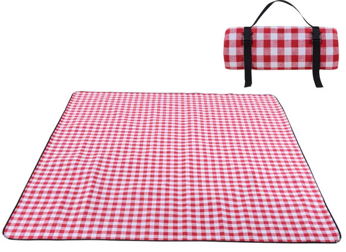 200*300 см Коврик для пикника, походный ковер, машинная стирка, влагостойкий, водонепроницаемый, прочный, портативный, с решетчатым рисунком, для улицы, палатки acces - Цвет: Red white Lattice