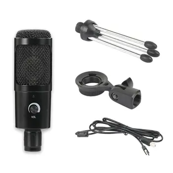 

USB Microphone Mic Condenser Recording Streaming Broadcast Vocals Tripod Stand Bracket for PC Phone Laptop