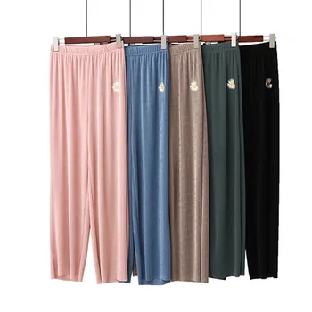 

Fdfklak Spring Summer Sleep Bottom Women long Pant Home Pajamas Soft L X XXL Big Size Casual 2020 New Fashion Sleepwear