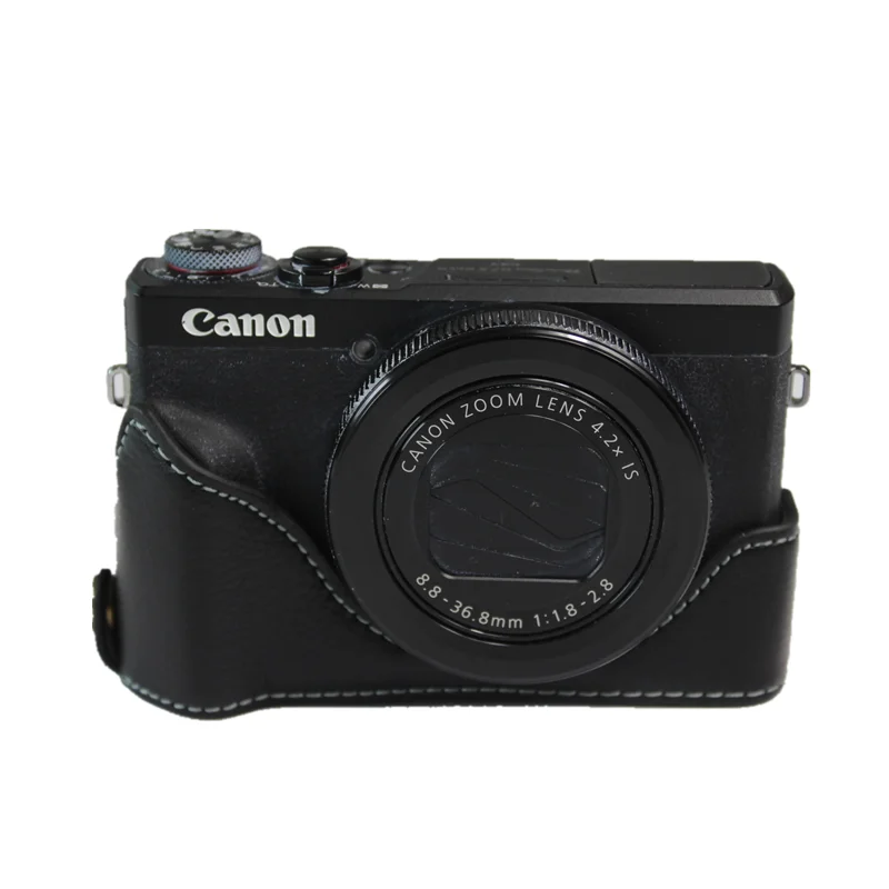 Натуральная Воловья кожа корпуса для половины камеры база для Canon G7XIII G7X MarkIII с отверстием батареи